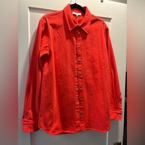 Tibi Vibrant Red Casual Button Down Shirt